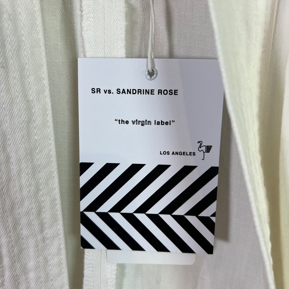 Sandrine Rose x Free People Women’s White Open Front Tie Denim Kimono Jacket New - Picture 5 of 8